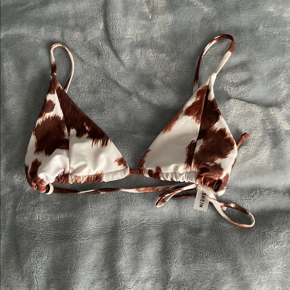 Shein Cow Print Bikini Top